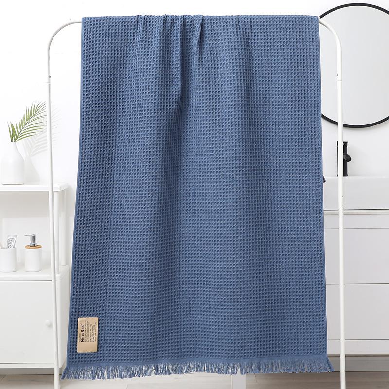 1pc of Pure Cotton Oversized Bath Towel, Soft Multi-color Tassel Beach Towel, Shawl Waffle Weave, Adult 90*180 Honeycomb Bath Towel, Blanket Nap Mat