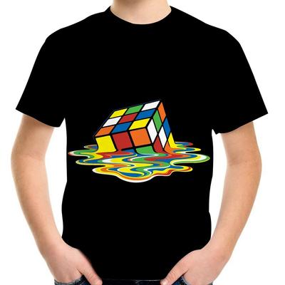 Rubik's Cube T Shirt Boy's Girl's Funny Cubes Puzzle Speed Tee Top Kid Rubiks Magic Summer Tshirt Square Clothing