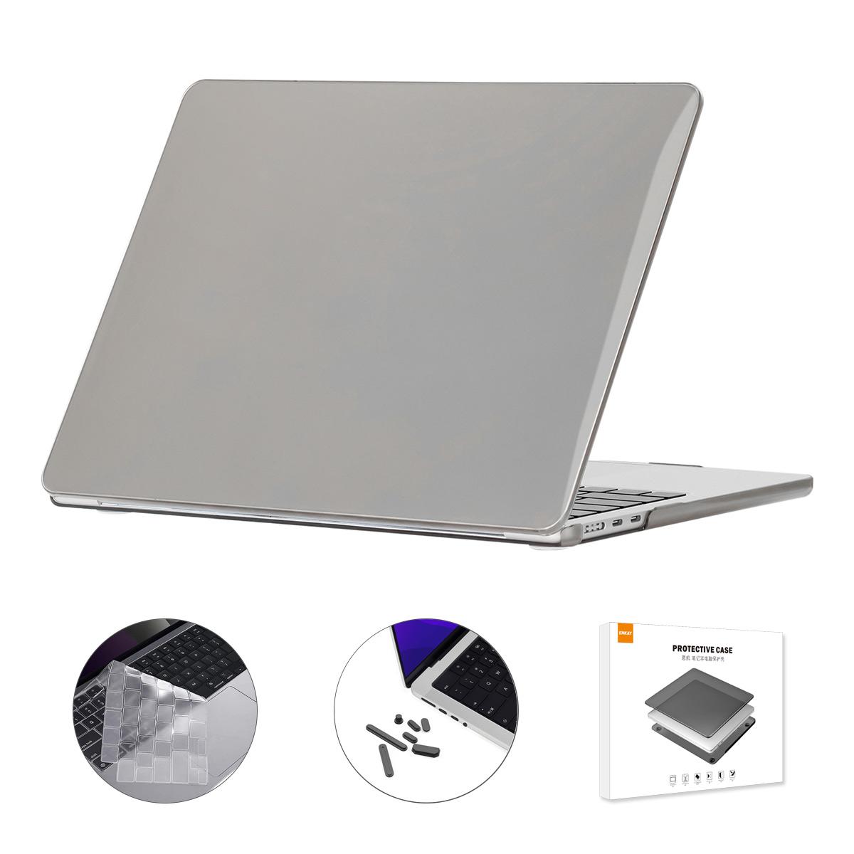 

For Macbook Air 15 inch (2025)/(2023) A2941/A3114 (EU Version) Hard PC Laptop Case with TPU Film+Plugs Grey