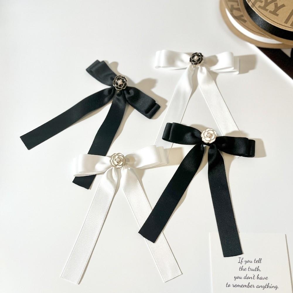 White Black Ribbon Pin Pearl Funerals Memorial Pin Fashion Black Bow Brooch Pin  Occupation