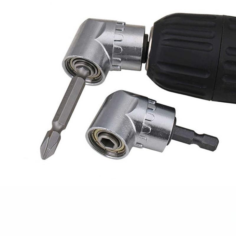 1 Stück Sechskantbit 105 Grad rechtwinkliger Schraubendreheradapter Schwarz Silber Verstellbare Bits für Präzisionsbohrungen