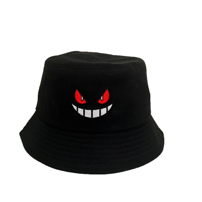 Unisex Light Board Solid Color Big Eyes Embroideried Hats Fishermen Caps Outdoor Casual Cap Sunscreen Hat