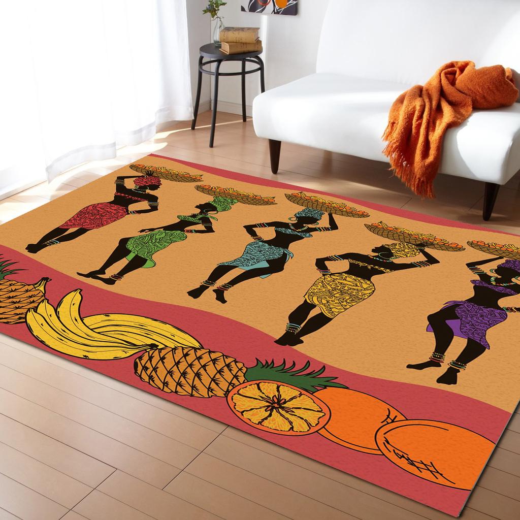 African Tribe Pattern Carpet Bedroom Decor Rug Living Room Carpet Hallway Balcony Doormat Kitchen Bathroom Non-Slip Floor Mat