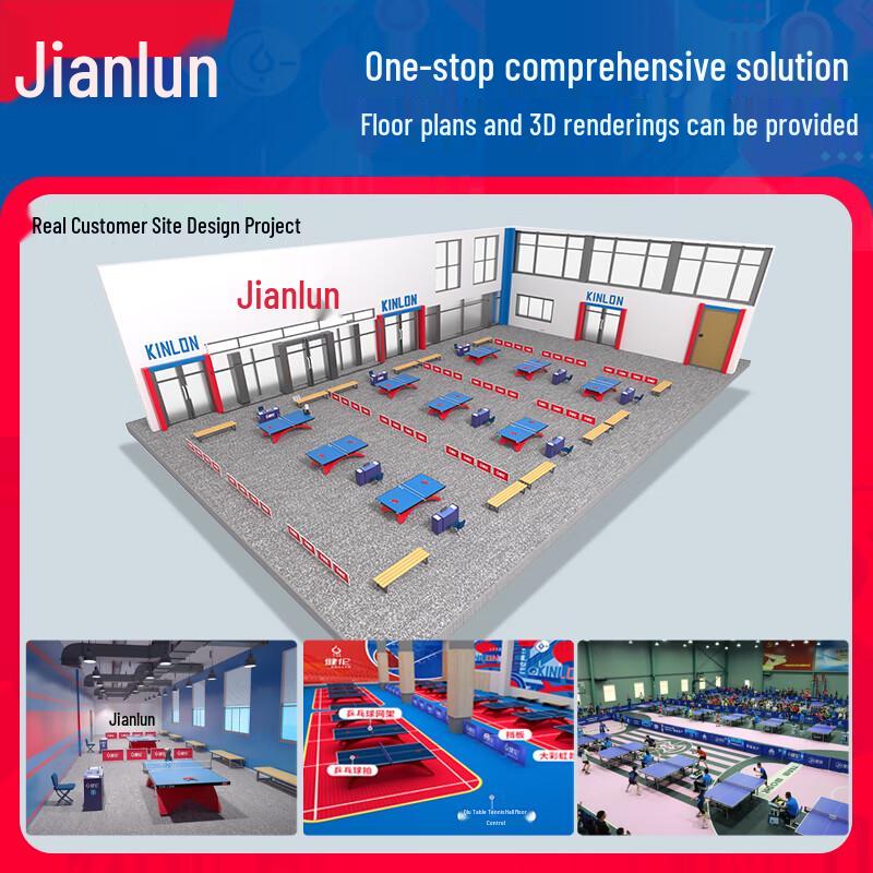 Jianlun Wear-Resistant PVC Table Tennis Sports Flooring Mat, 4.5mm