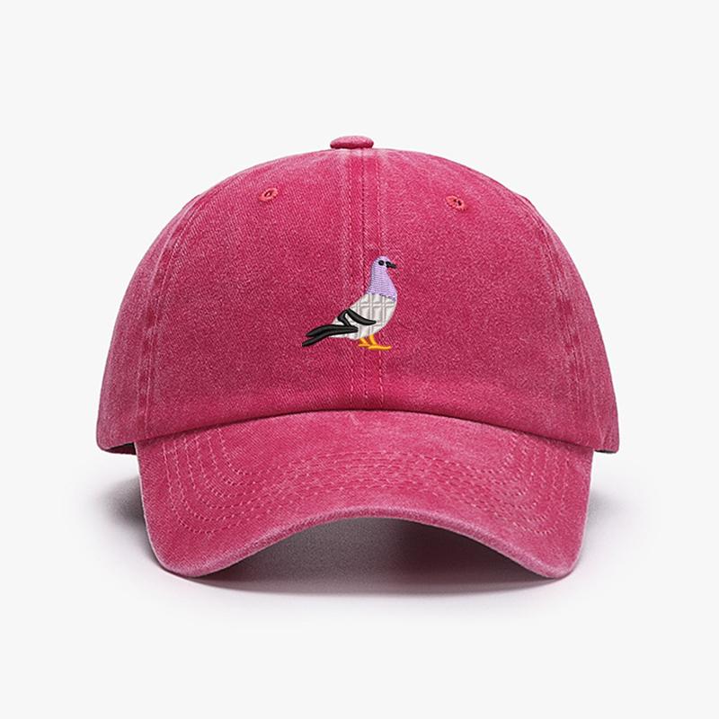 Vintage-Baseballkappen mit Taubenstickerei für Damen und Herren, wassergewaschen, Sonnenschutz, ideal für Sport, Angeln und als Dad-Cap.