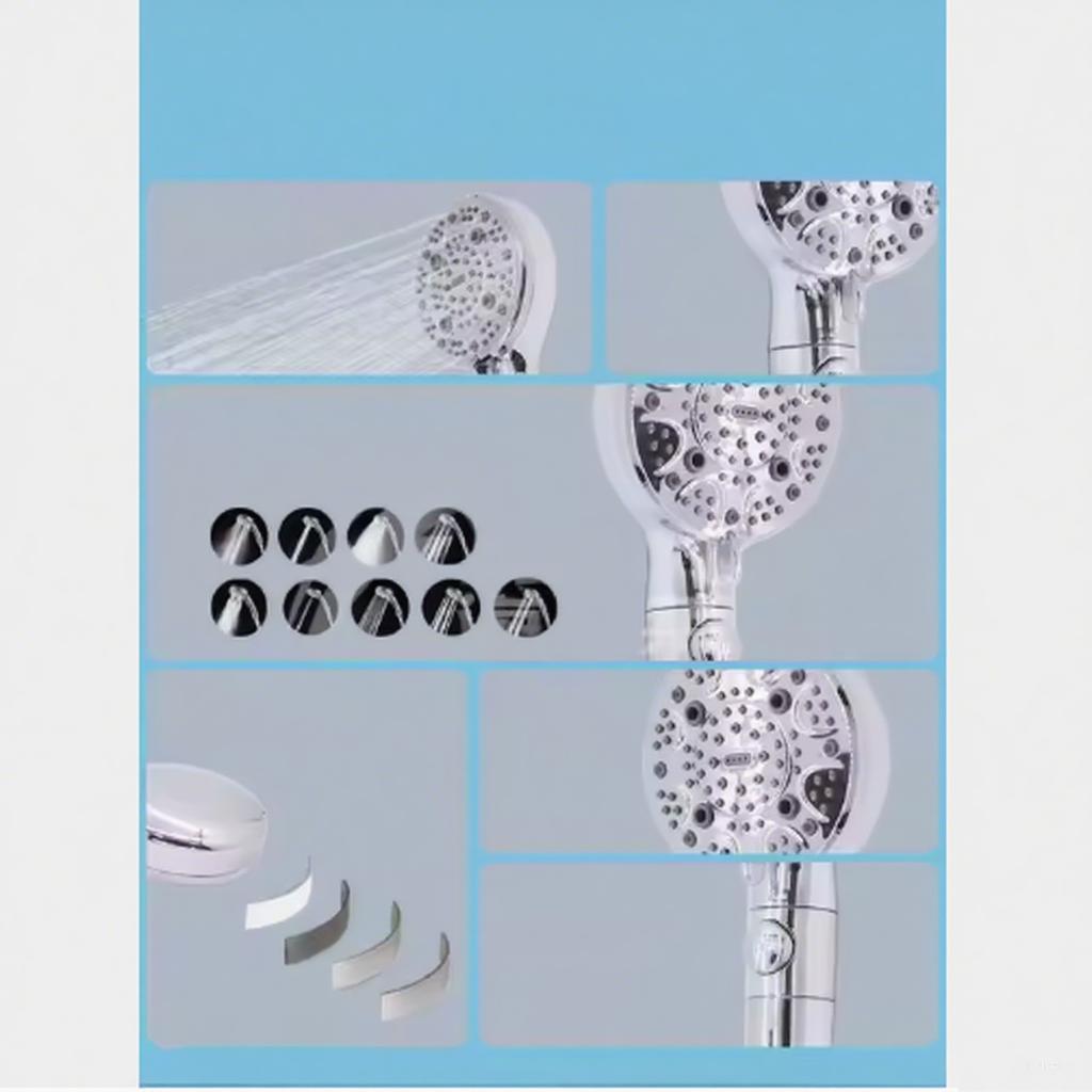 Popular Chrome Nine Level Ten Function Handheld Shower Head Filter PP Cotton Bathroom Faucet Accessory Handshowers Type