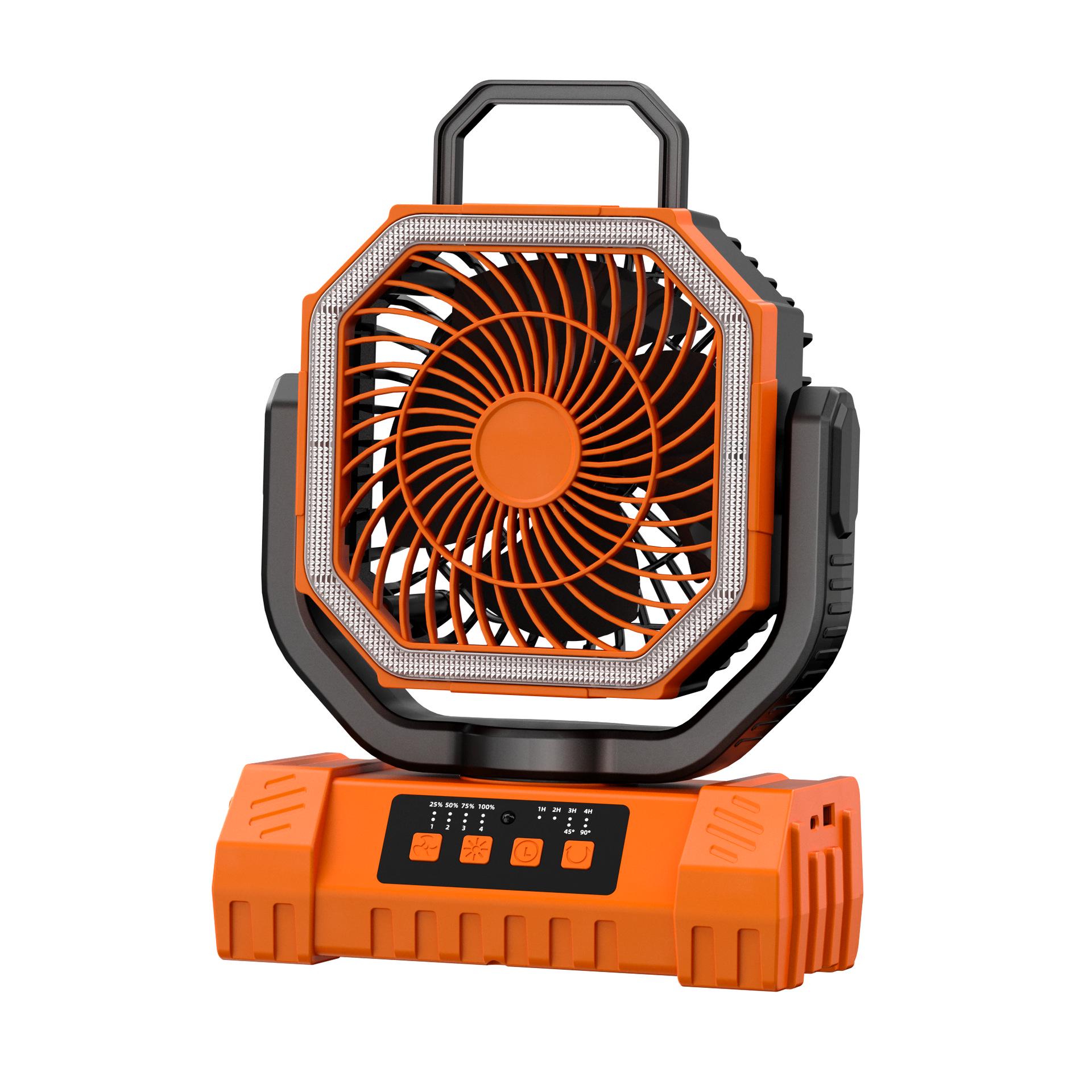 2026 Portable USB Rechargeable Camping Fan, Power Bank and Head-Shaking Cooling System 20000mAh