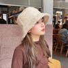 Lamb Wool Plush Hats Solid Color Wide Brims Caps All-match Fall Winter Plush Hat Plush Hat Bucket Hats for Women & Men