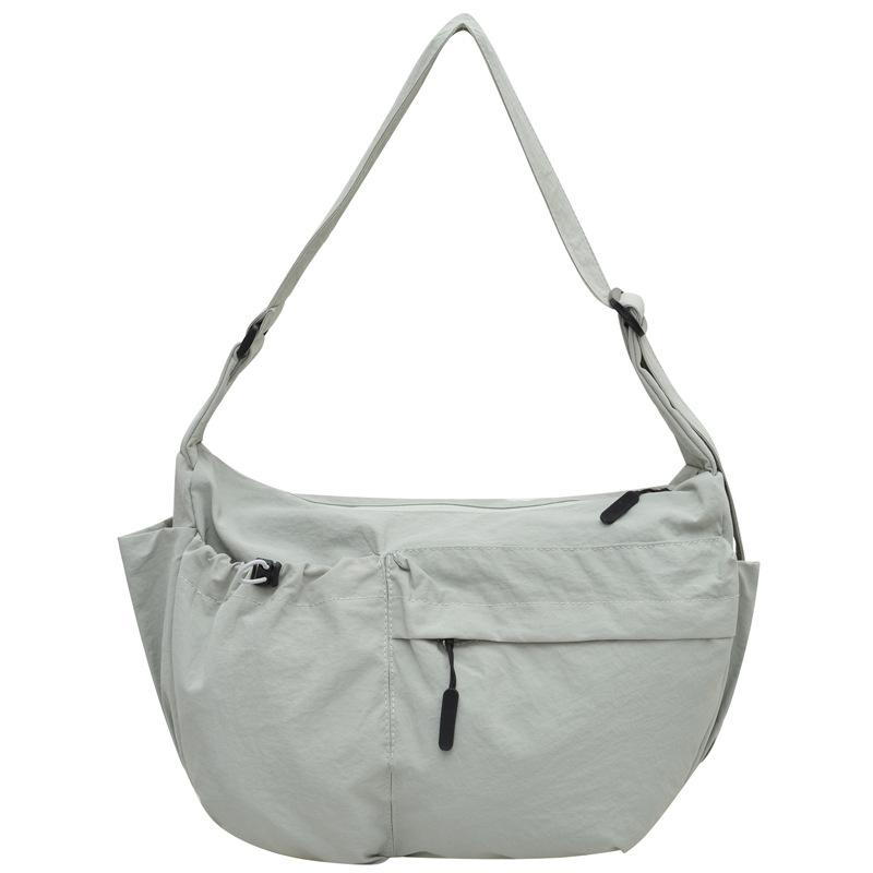 Lightweight Nylon Crossbody Hobo Bag Adjustable Strap Multi Pocket Zipper Casual Shoulder Purse for Women