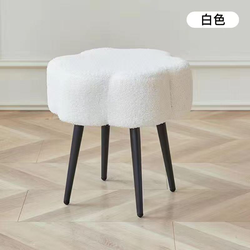 Carbon Steel Sponge Vanity Stool INS-Style Bedroom Cloud Ottoman  Stable Dressing Room Chair  Luxury Shoe Bench