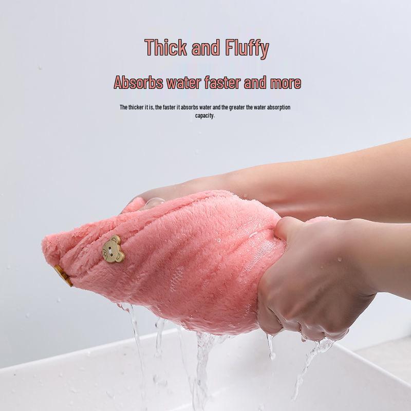 Coral Fleece Quick-Dry Hair Towel Cap - Super Absorbent, Soft Bath Head Wrap