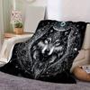 1pc Wolf Design Blanket Cartoon for Home Decor, Gift Idea, Living Room, Travel, Camping, Car Blankets