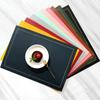 Northern INS PVC Leather Placemat Solid Color Square Heat-Resistant Waterproof Double-Layer Table Mats