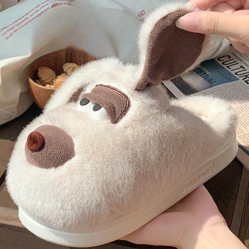 Cartoon Cotton Slippers for Women, Autumn and Winter Thick Soled New Indoor Home Warm Cotton Slippers