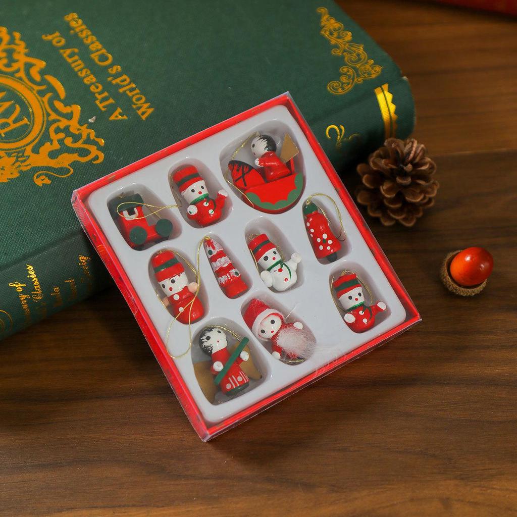 Wooden Christmas Ornaments: Small Gift Box Pendants & Accessories