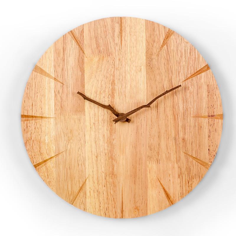 Japanese Style Solid Wood Log Mute Wall Clock Creative Round Quartz Clock Wall Hanging Clock Watch Home Decoration