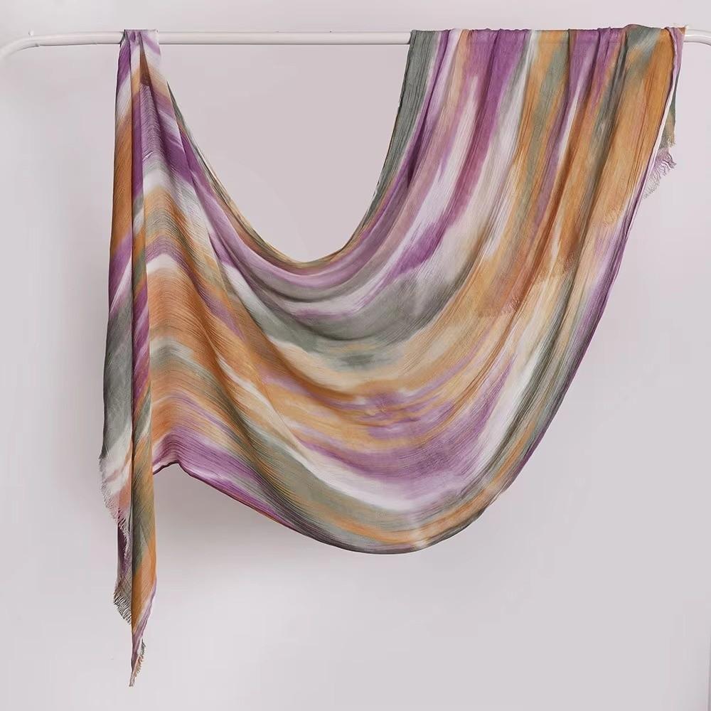 Soft Gradient Headscarf Breathable Cotton Hijab Stylish Tie-Dye Hijab For Women