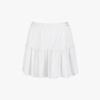 diadora Sheer Ribbed Shirred Skirt Off White