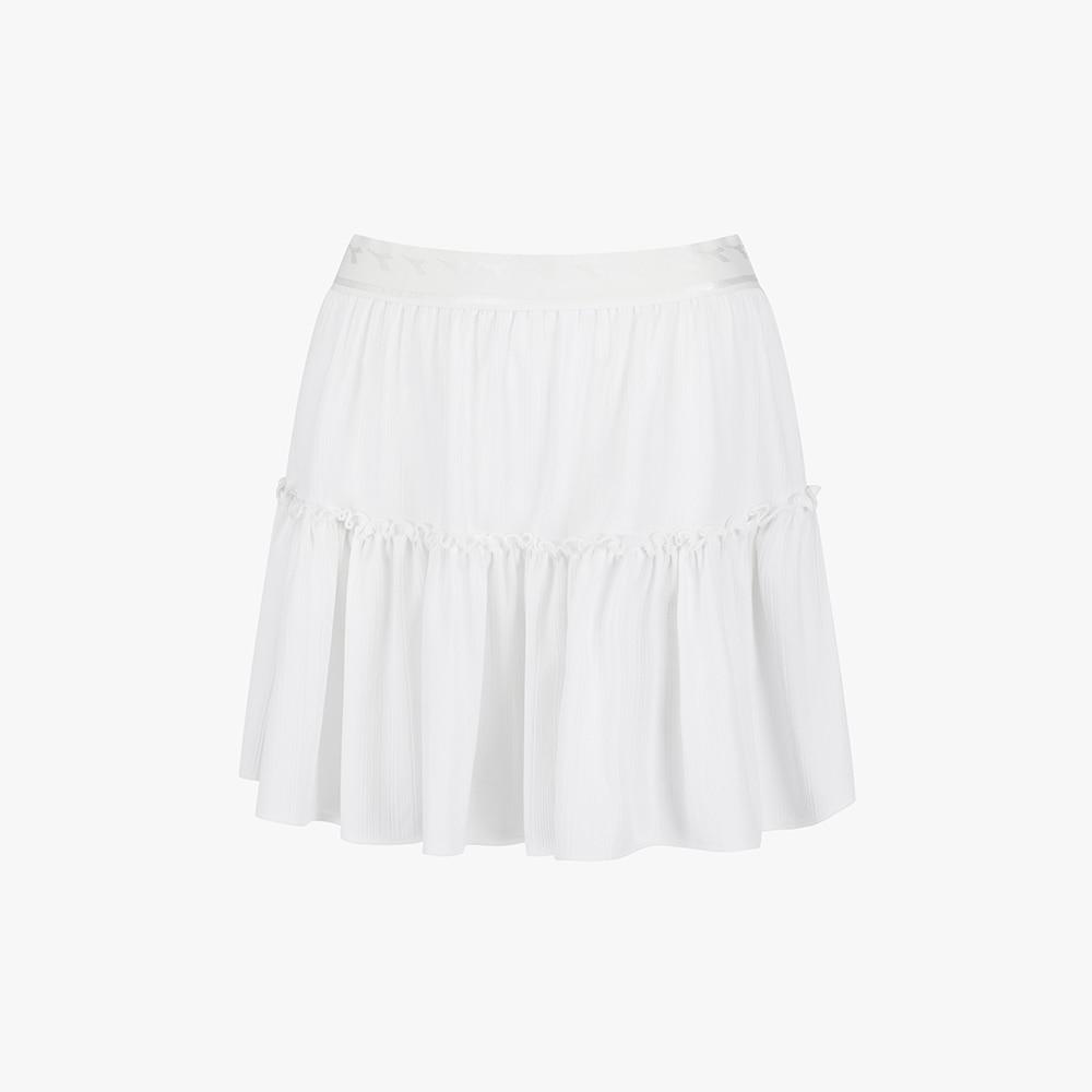 diadora Sheer Ribbed Shirred Skirt Off White