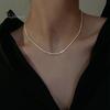 Silver Chain Necklace Silver Plated Women Clavicle Choker Thin Necklace Jewelry for Daily Wear Gifts Dates Parties