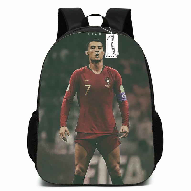 Cr7 Cartoon School Backpack Oxford Fabric Breathable Lightweight For Elementary Students Classroom