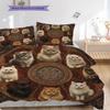 Kätzchenmuster Bettwäsche Steppdecke Set Bettbezug Kissenbezug Heimdekoration Geburtstagsgeschenk (1 Bettbezug + 2 Kissenbezüge, ohne Füllung)