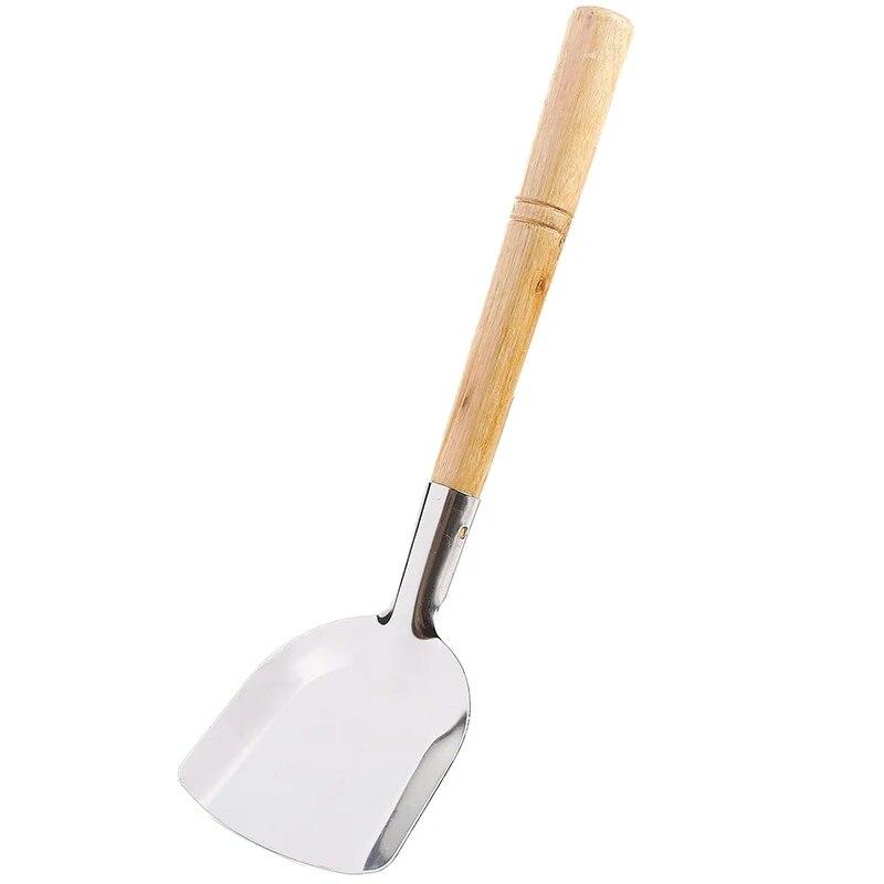 

Деревянная ручка, кухонная утварь, лопатка для жарки, кухонная лопатка для приготовления пищи, термостойкий кухонный инструмент, аксессуары
