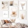 Wall Art Print Beige Dandelion White Flower Palm Leaf Grass Quotes Canvas Painting Nordic Poster Decor Pictures For Living Room