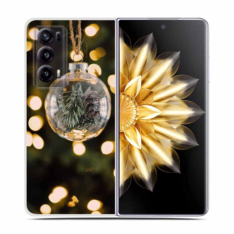 For Honor Magic V2 Case VER-AN1 Christmas Cute Clear Hard Plastic PC Back Cover For Huawei Honor Magic V2 5G Coques Cartoon Bags