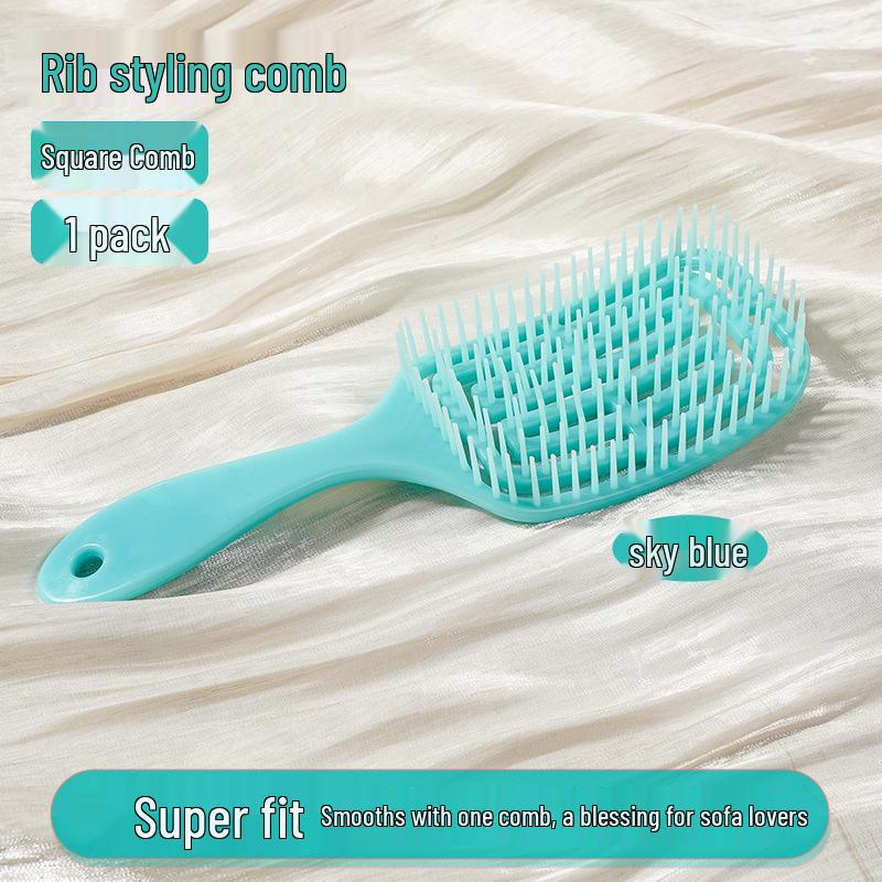 Cross-border Hot Item: Portable 2-in-1 Hollowed-Out Massage Comb - Wet/Dry Wide-Tooth Styling Comb for Women