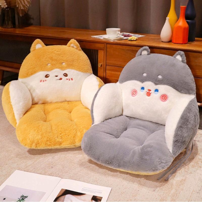 Plushes Animal Throw Pillows Bed/Sofa/Floor Backrest for Reading Gaming Watching TV Relieve Pain Lumbar Support Cushion