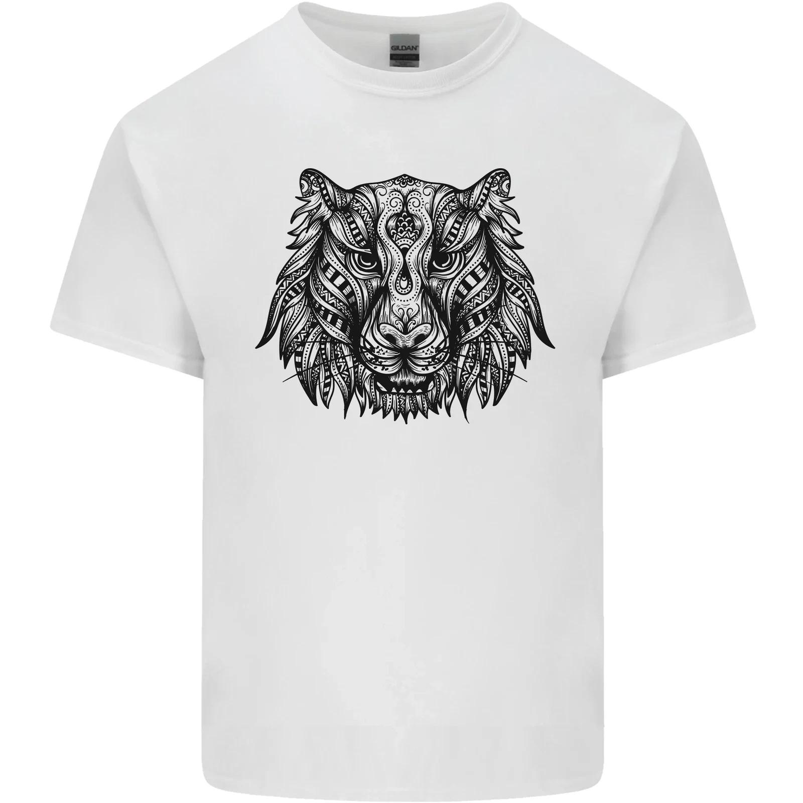 Mandala Art Tiger Kids T-Shirt Childrens 2XL