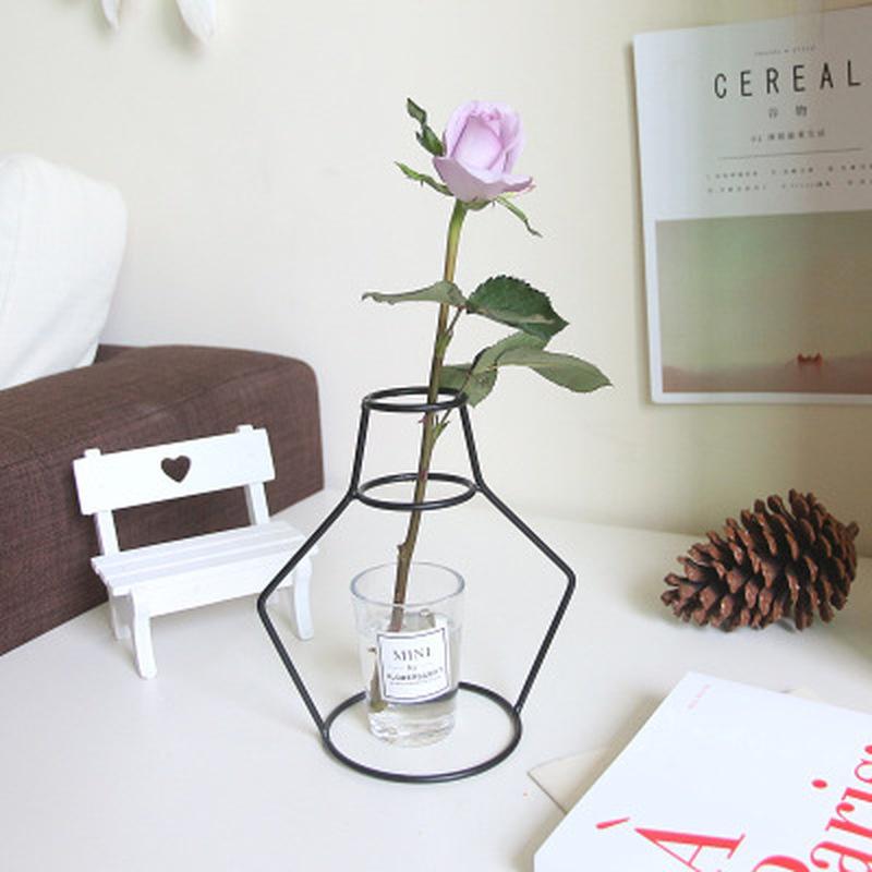 Home Party Decoration Vase Abstract Black Lines Minimalist Abstract Iron Vase