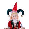 Rot-Grün-Gold Retro Hofnarren sitzende Weihnachtsfigur