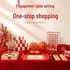 Chinese Engagement Banquet Table Decor: Complete Set of Ornaments & Photo Props for a Ceremonial Touch