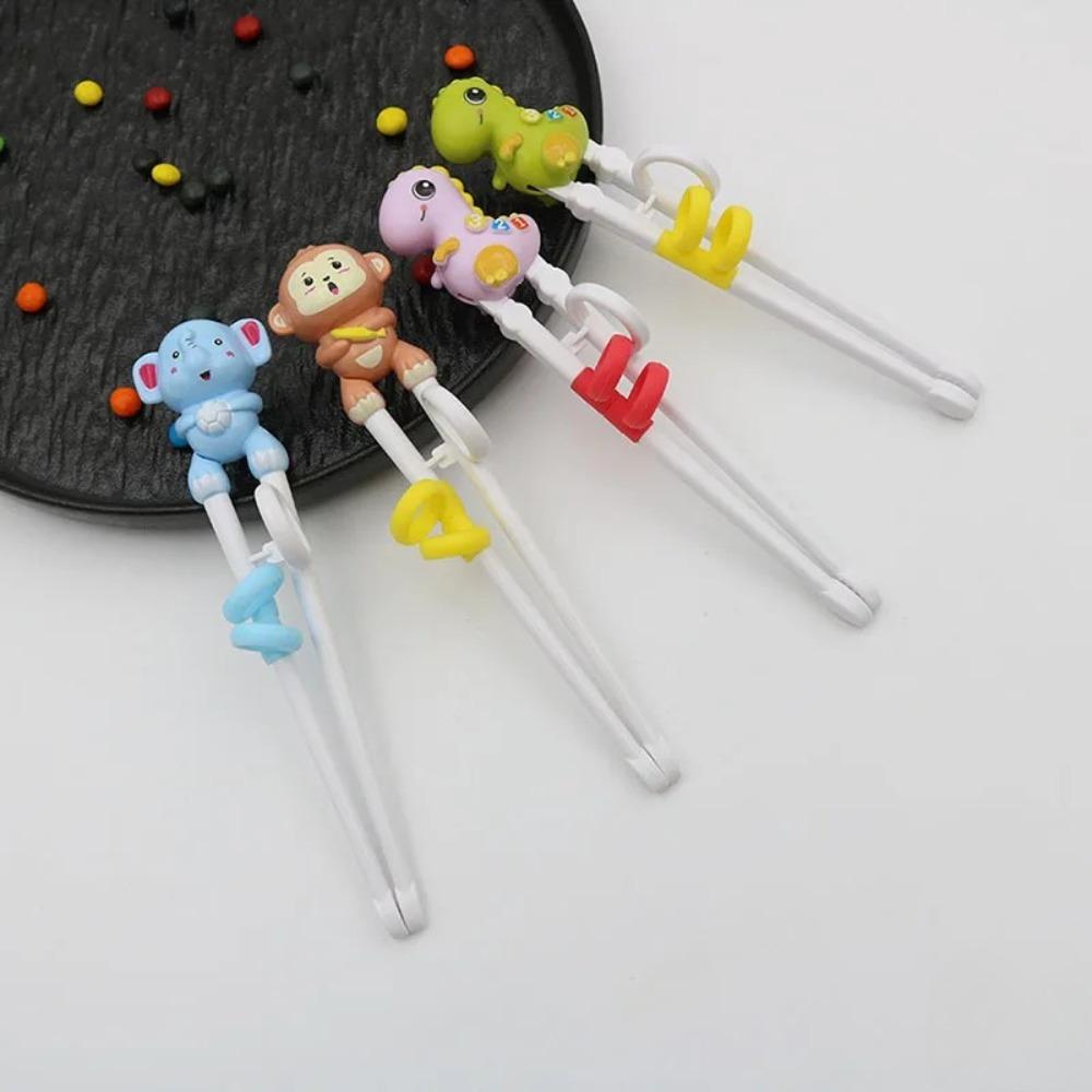 1Pcs Training Chopsticks for Kids Beginners Reusable Cute Kids Utensils with Non Slip Adjustable Finger Loops Dishwasher Safe