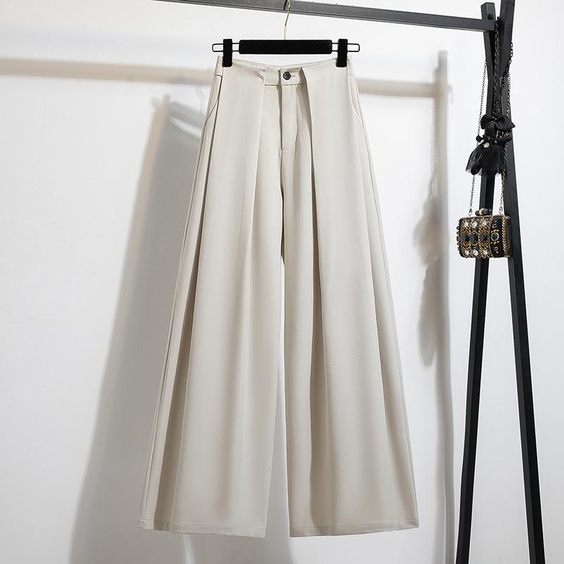 Pantaloni da Loungewear Larghi da Donna Taglie Forti Vita Alta Elastica Pantaloni Casual Culotte Svasati