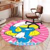 Custom Name The Smurfs Printed Round Rug Carpet Chair Rug Area Rug Entryway Doormats,for Office Chair Living Room Bedroom Kitchen Room.