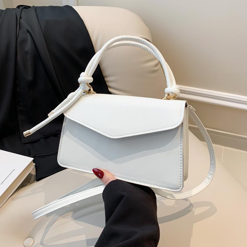 Temperament Simple Solid Color Small Bag Women'S Handbag Spring Versatile Shoulder Messenger Small Square Bag