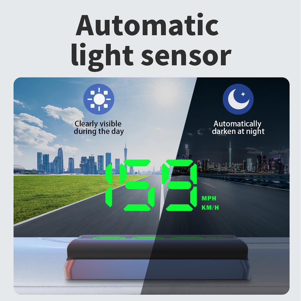 Heads Up Display for Car Digital GPS HUD Speedometer KM/H MPH Automatic Brightness Adjustment Plug and Play Large Font Display
