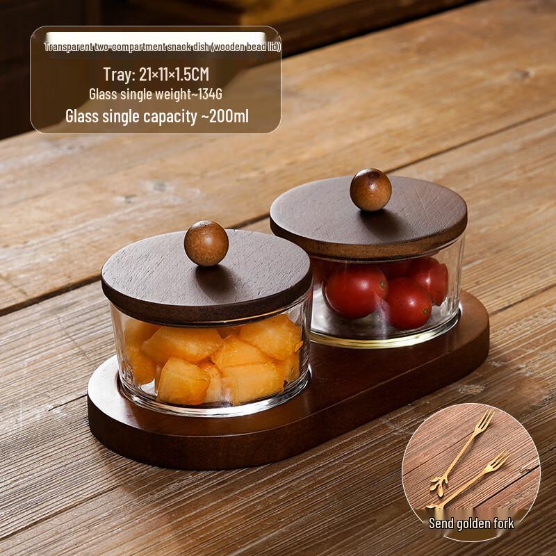 Light Luxury Acacia Wood Snack & Dessert Serving Set