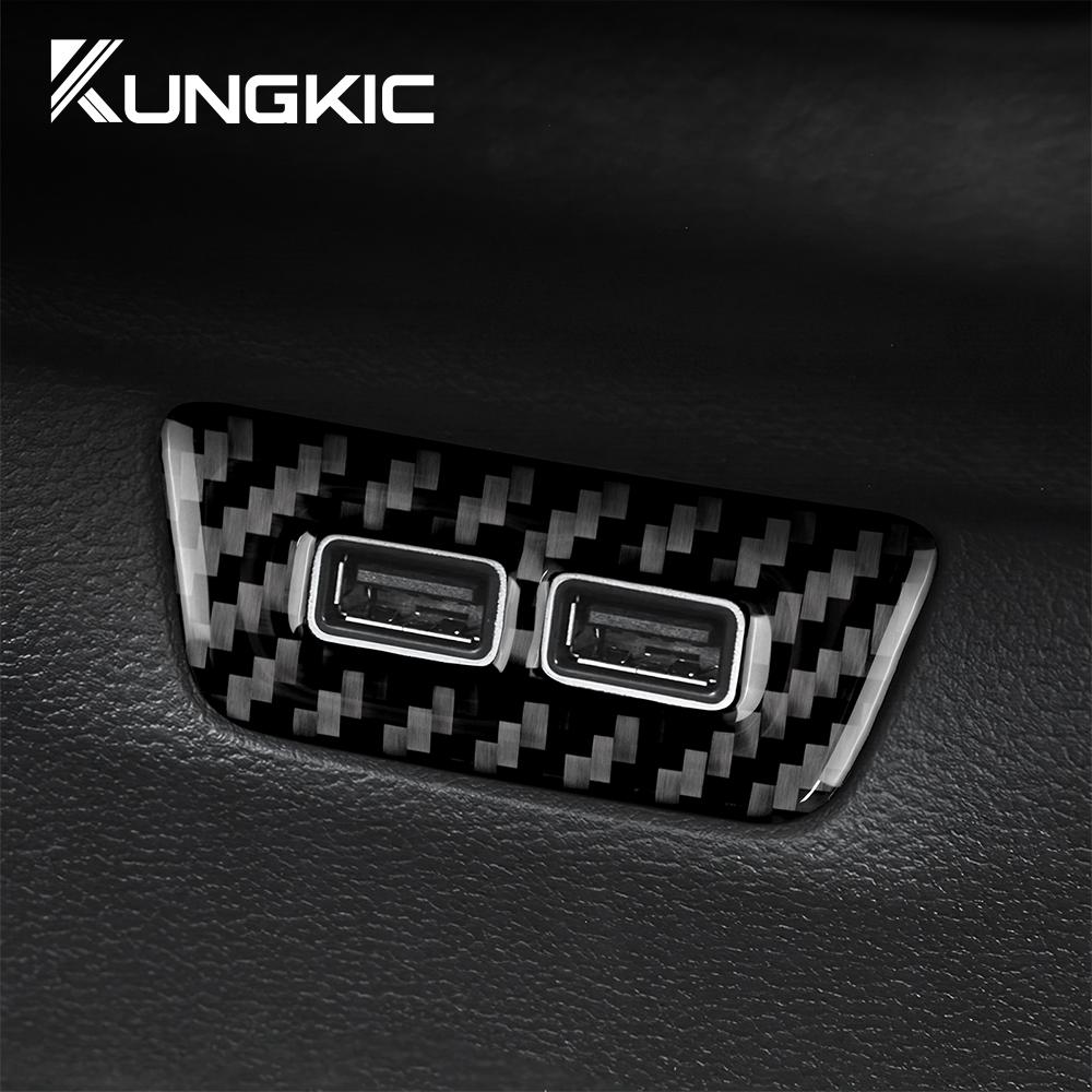 Carbon Fiber Style Interior Sticker for Volkswagen VW Golf 8 MK8 2020 2021 2022 2023 Rear USB Frame Interior Panel