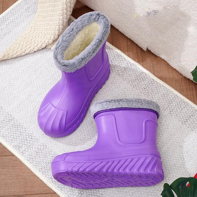 Ladies' Anti Slip Waterproof Warm Cotton Shoes Snow Boots Kitchen Outdoor Car Wash Cold Storage Work Shoes
