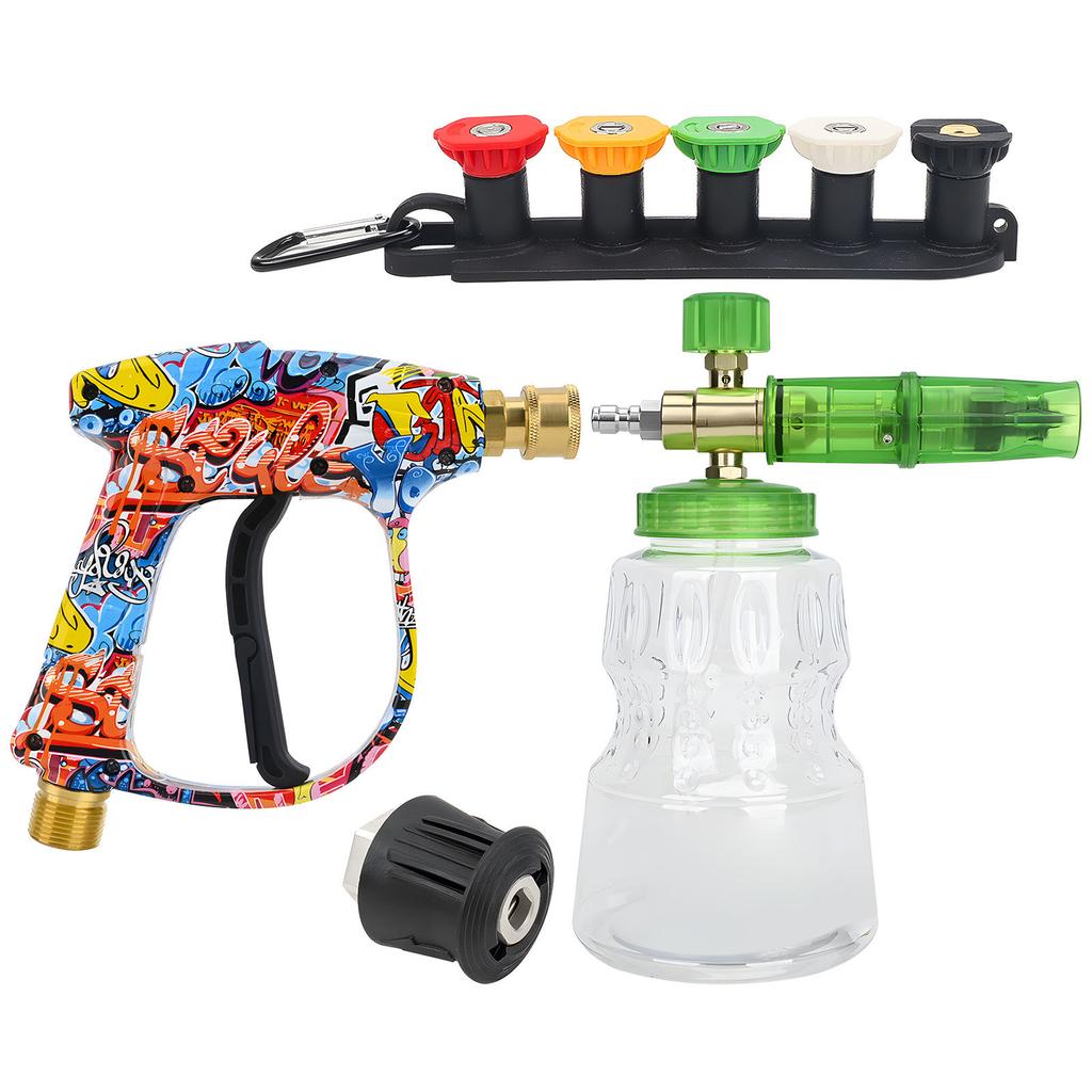 Heavy Duty 40° Wide Angle Sprayed Pressure Washer with Ergonomic Grip and Multiple Angle Nozzles for Driveway Cleaning