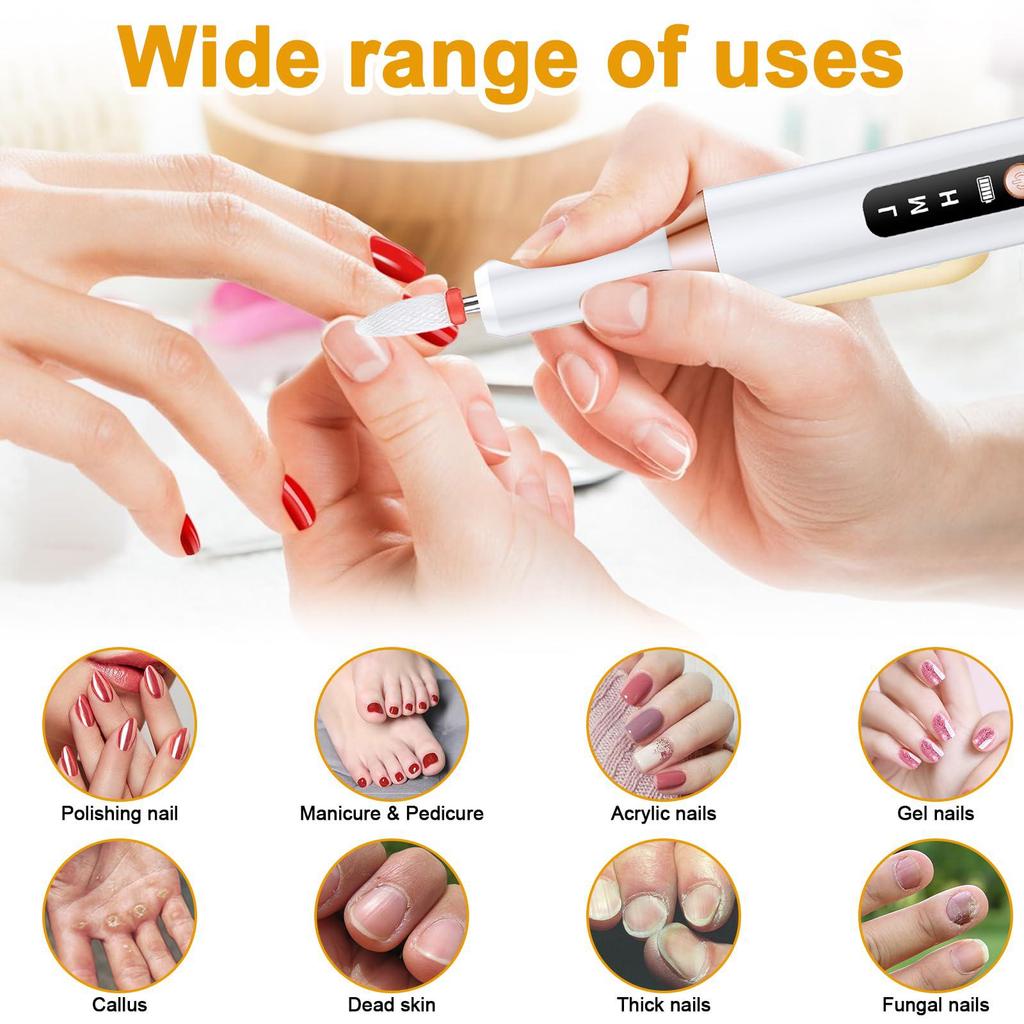 Cordless Electric Nail Grinder & Polisher: Portable Manicure Tool