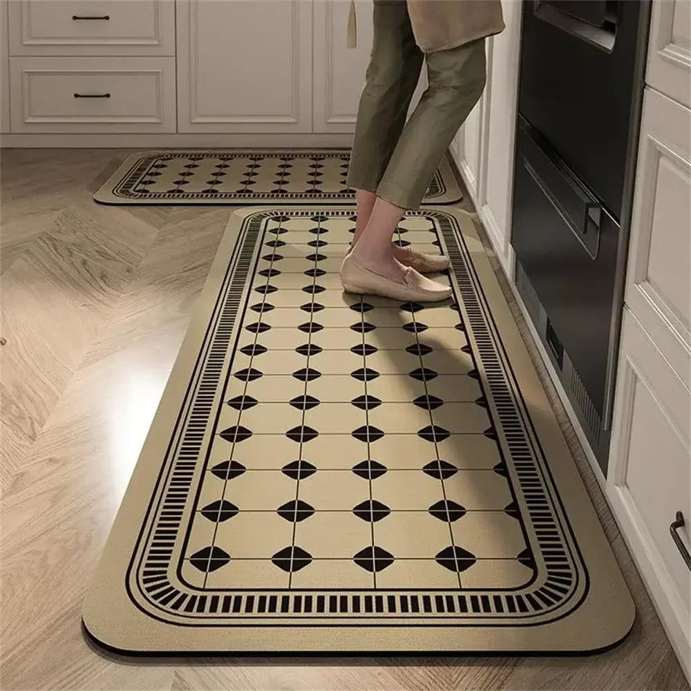 1/2pcs Kitchen Floor Mat, Anti-Slip And Easy To Maintain, Home Decoration, Entrance Porch Carpet, Living Room Floor Mat