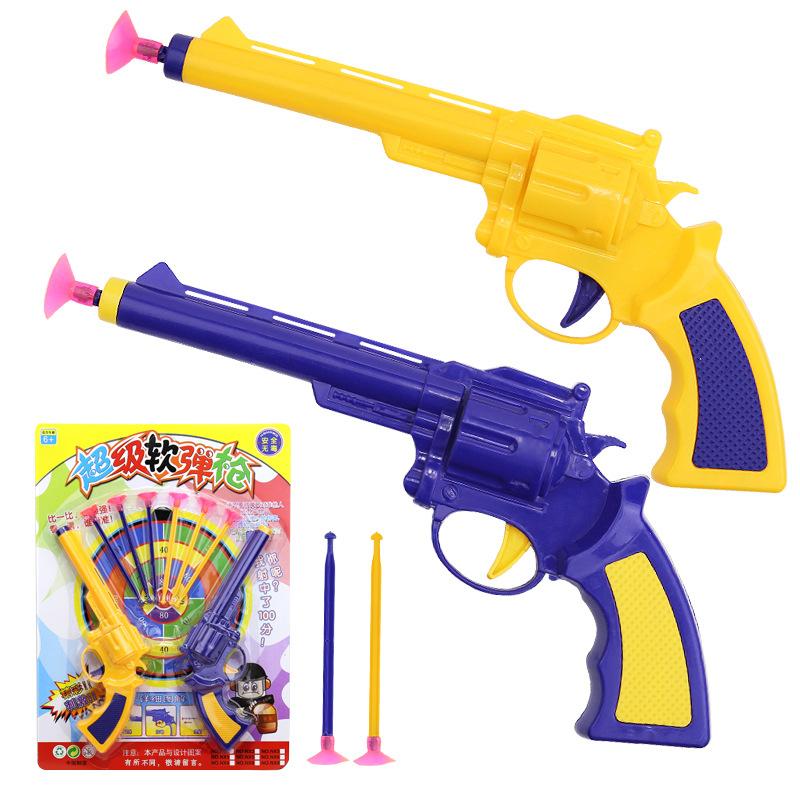 Kids Interactive Shooting Toy Gun Set Preschool Boys Educational Plastic Toy Pistol with Safe Soft Darts for Parent-Child Fun