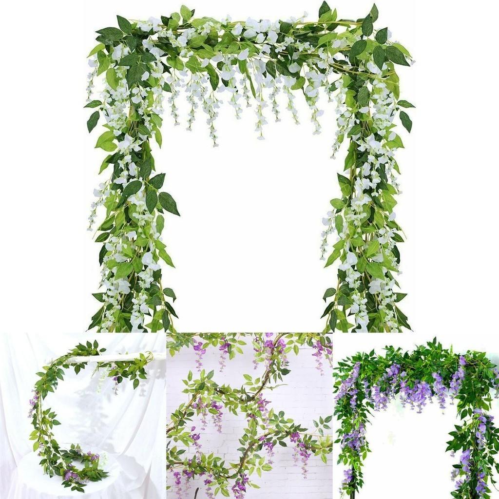 Lifelike 2x Artificial Wisteria Flower Vine With Stunning Colors For Home Decor