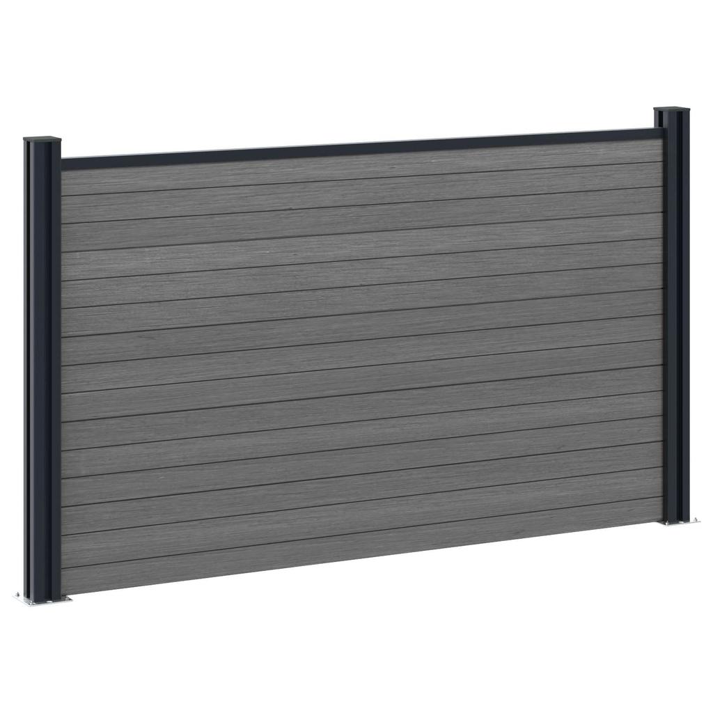 WPC and Aluminum Fence Panel Grey