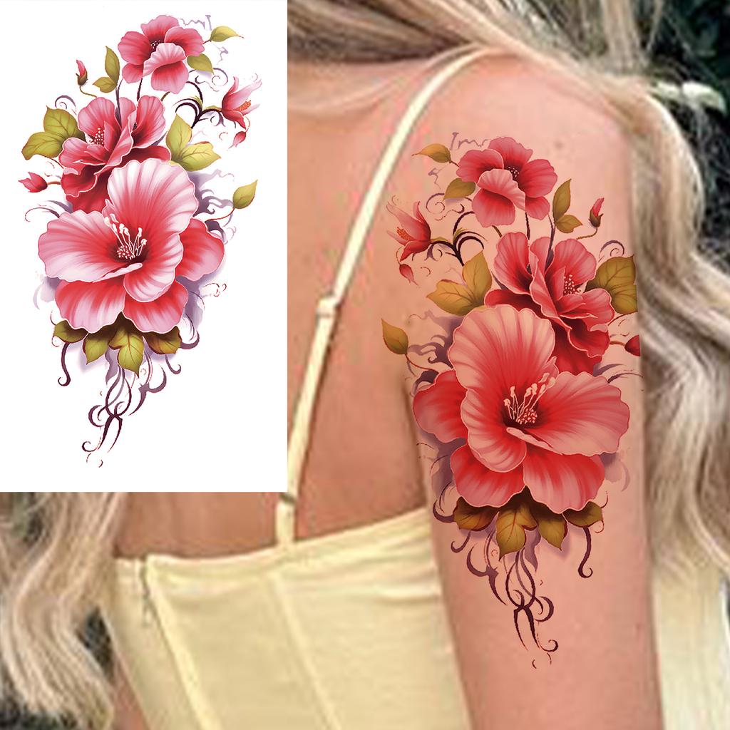 1 Sheet Black Henna Mandala Flower Temporary Tattoos For Women Girls Fake Lace Tattoo Sticker Disposable Decoration Adults Tatoo